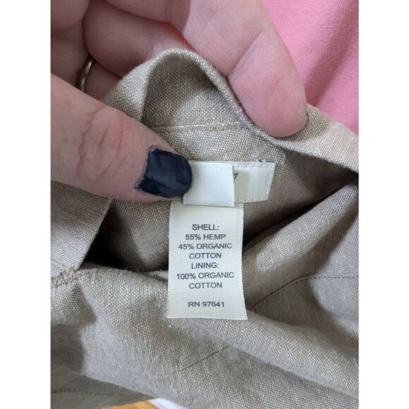 J. Jill Women's Hemp and Cotton Blend Tan Full Zip Hooded Jacket - Size M - Picture 7 of 7